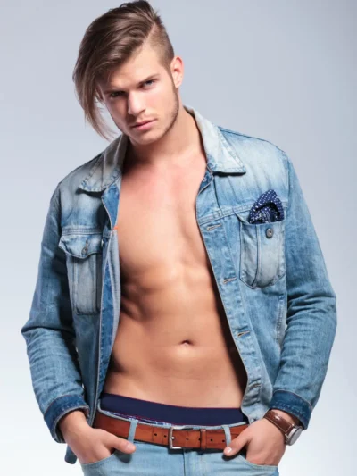 Denim Shirt with Pocket Square